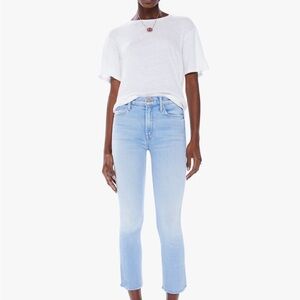 MOTHER Mid Rise Dazzler Crop Fray Sun Kissed Light Wash Jeans Sz28 Slim Straight